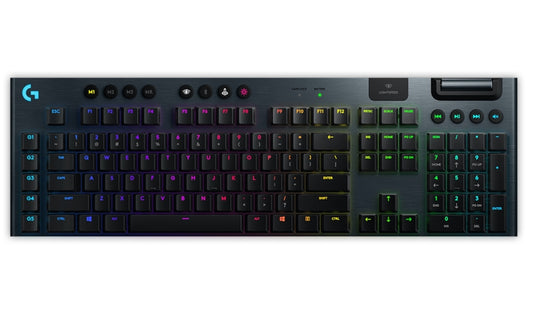 Клавиатура, Logitech G915 Wireless Keyboard, GL Tactile Low Profile, Lightspeed Wireless, Lightsync RGB, 5 Marco G-Keys, 3 On-Board Profiles, Game Mode, Media Controls, Carbon