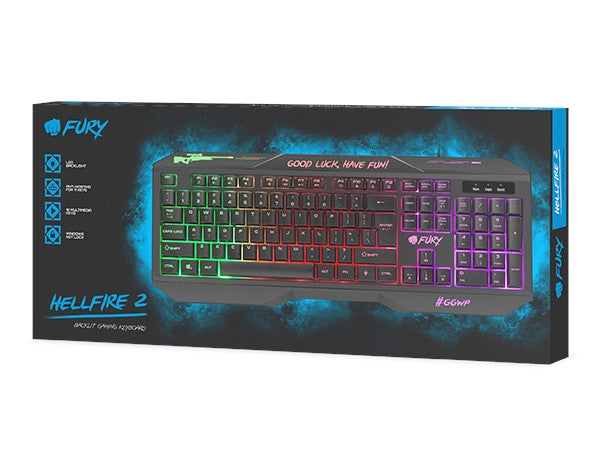 Клавиатура, Fury Gaming Keyboard Hellfire, 2 Backlight, US Layout