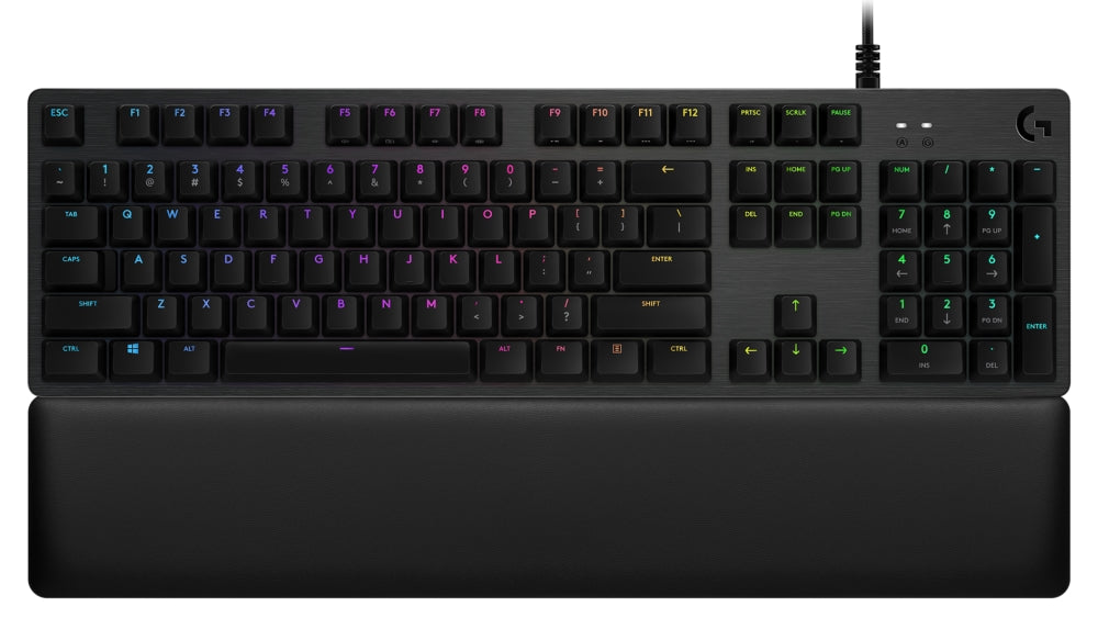 Клавиатура, Logitech G513 Keyboard, GX Brown Tactile, Lightsync RGB, USB Passthrough Data/Power, Alumium Alloy, Game Mode, Memory Foam Palmrest, Gaming Keycaps, Keycap Puller, Black Carbon