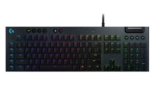 Клавиатура, Logitech G815 Keyboard, GL Tactile Low Profile, Lightsync RGB, 5 Marco G-Keys, 3 On-Board Profiles, Game Mode, USB Passthrough Data/Power, Media Controls, Carbon