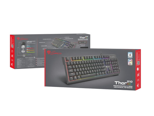 Клавиатура, Genesis Hybrid Switch Gaming Keyboard Thor 210 RGB US Layout Backlight