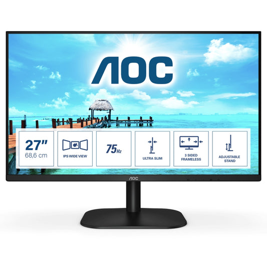 Монитор, AOC 27B2H/EU, 27" IPS WLED, 1920x1080@75Hz