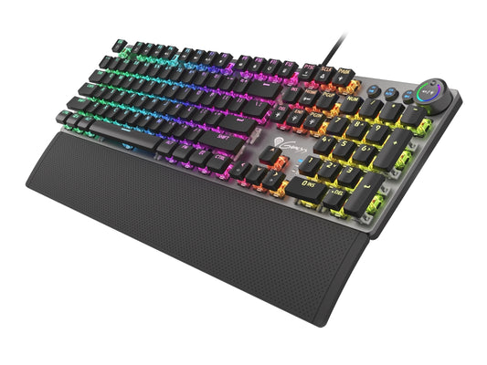 Клавиатура,Genesis Mechanical Gaming Keyboard Thor 400 RGB Backlight Red Switch US Layout Software