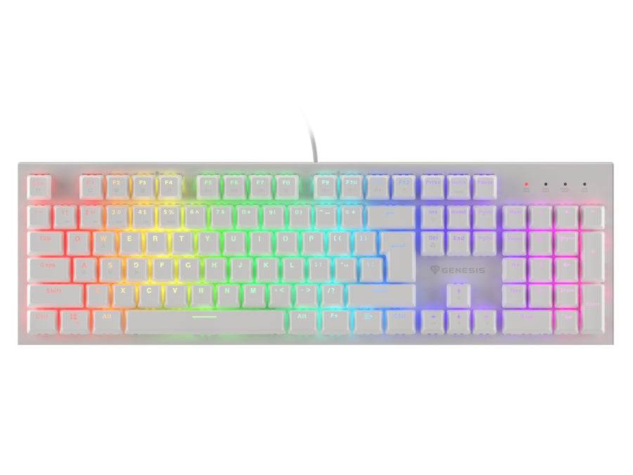 Клавиатура, Genesis Gaming Keyboard Thor 303 White RGB Backlight US Layout Brown Switch