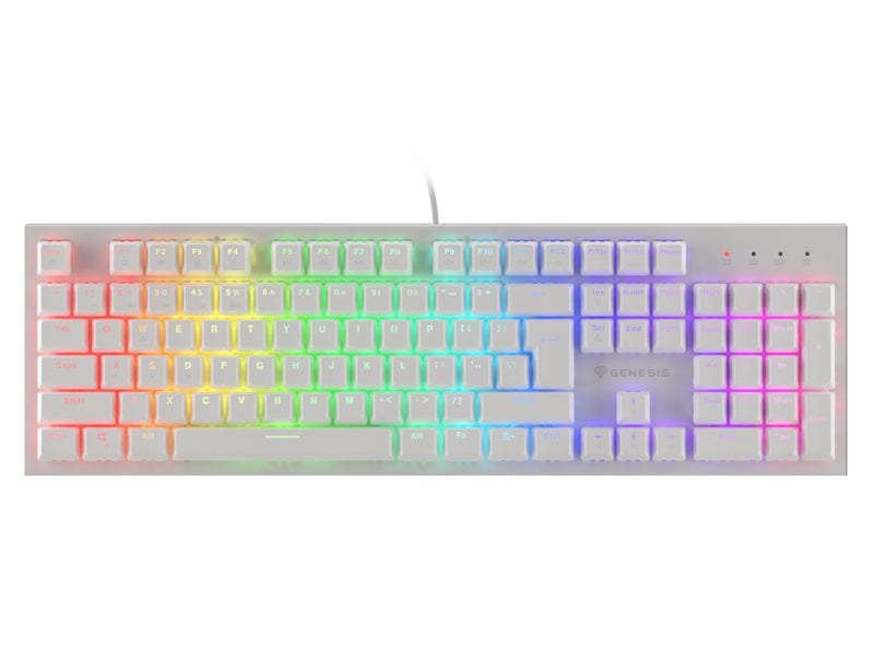 Клавиатура, Genesis Gaming Keyboard Thor 303 White RGB Backlight US Layout Brown Switch
