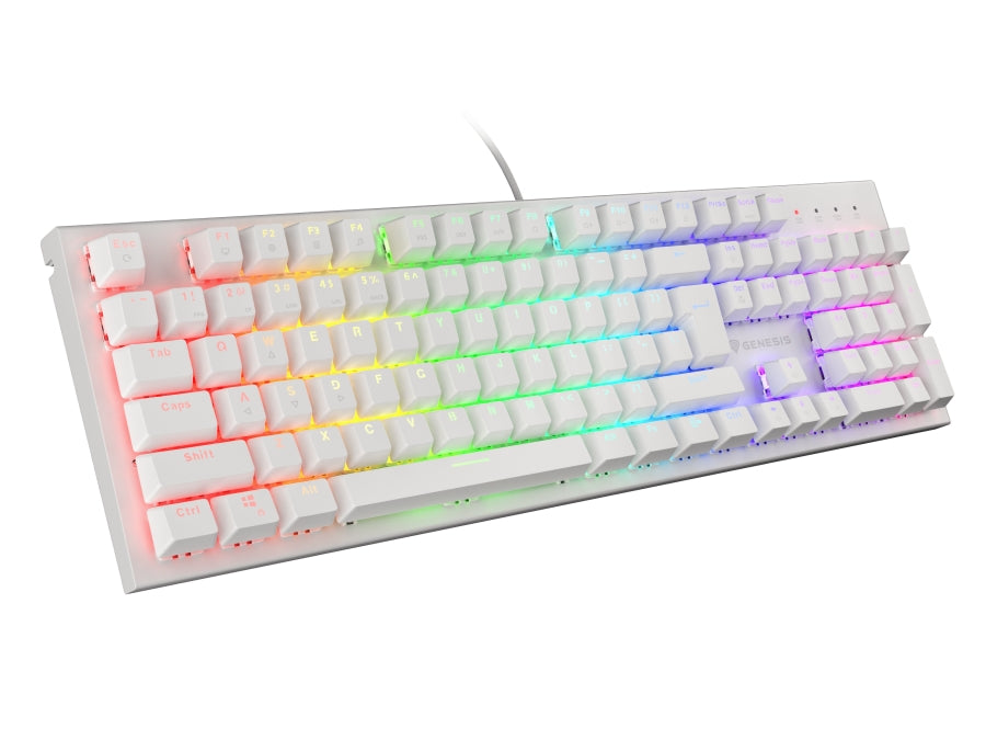 Клавиатура, Genesis Gaming Keyboard Thor 303 White RGB Backlight US Layout Brown Switch