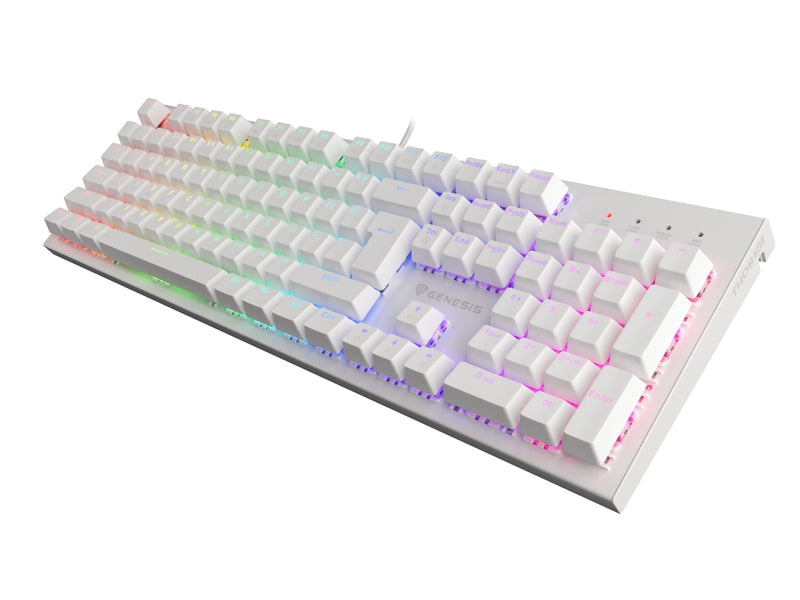 Клавиатура, Genesis Gaming Keyboard Thor 303 White RGB Backlight US Layout Brown Switch
