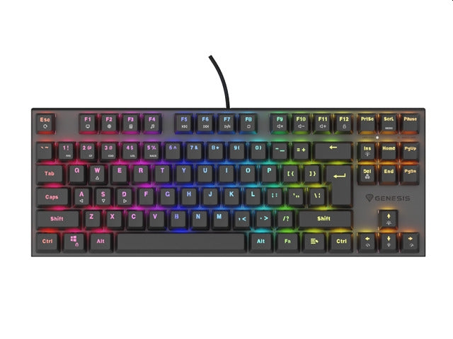 Клавиатура, Genesis Mechanical Gaming Keyboard Thor 303 TKL Silent Switch RGB Backlight US Layout Black