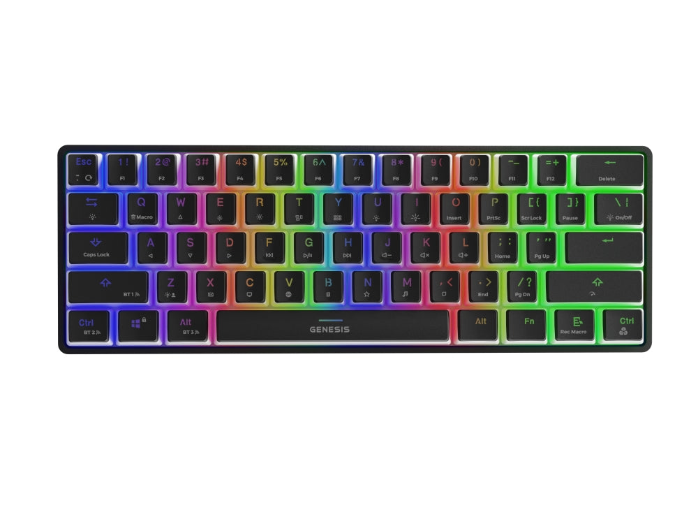 Клавиатура, Genesis Mechanical Gaming Keyboard Thor 660 Wireless RGB Backlight BLACK GATERON BROWN