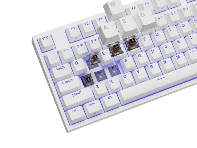 Клавиатура, Genesis Gaming Keyboard Thor 404 TKL White RGB Backlight US Layout Brown Switch