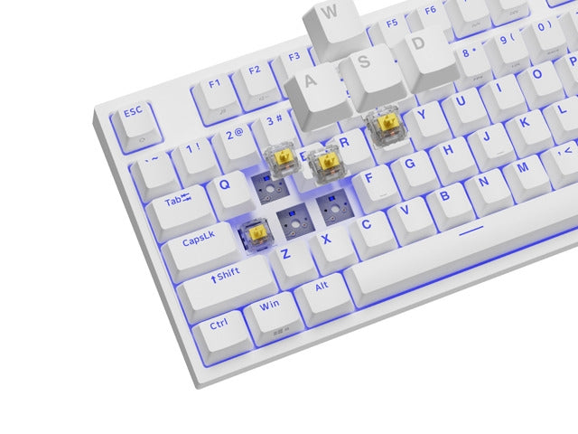 Клавиатура,Genesis Gaming Keyboard Thor 404 TKL White RGB Backlight US Layout Yellow Switch