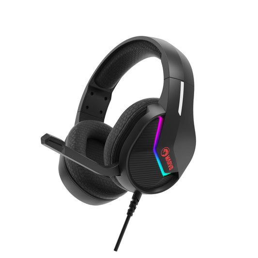 Marvo геймърски слушалки H8618 Black 50mm, USB, RGB - MARVO-H8618-BK