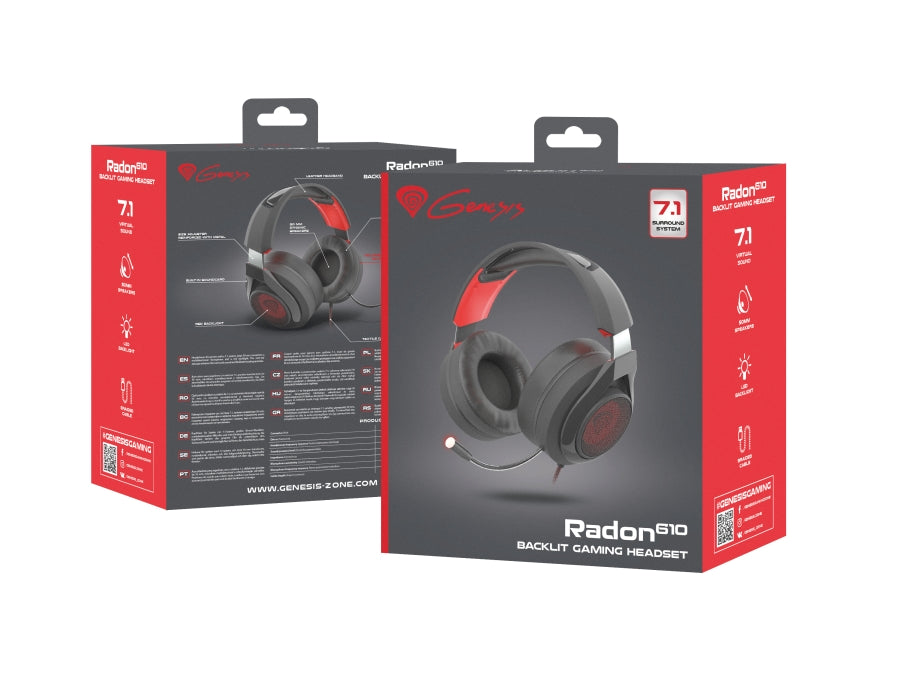 Genesis Gaming Headset Radon 610 7.1, Backlight - NSG-1454