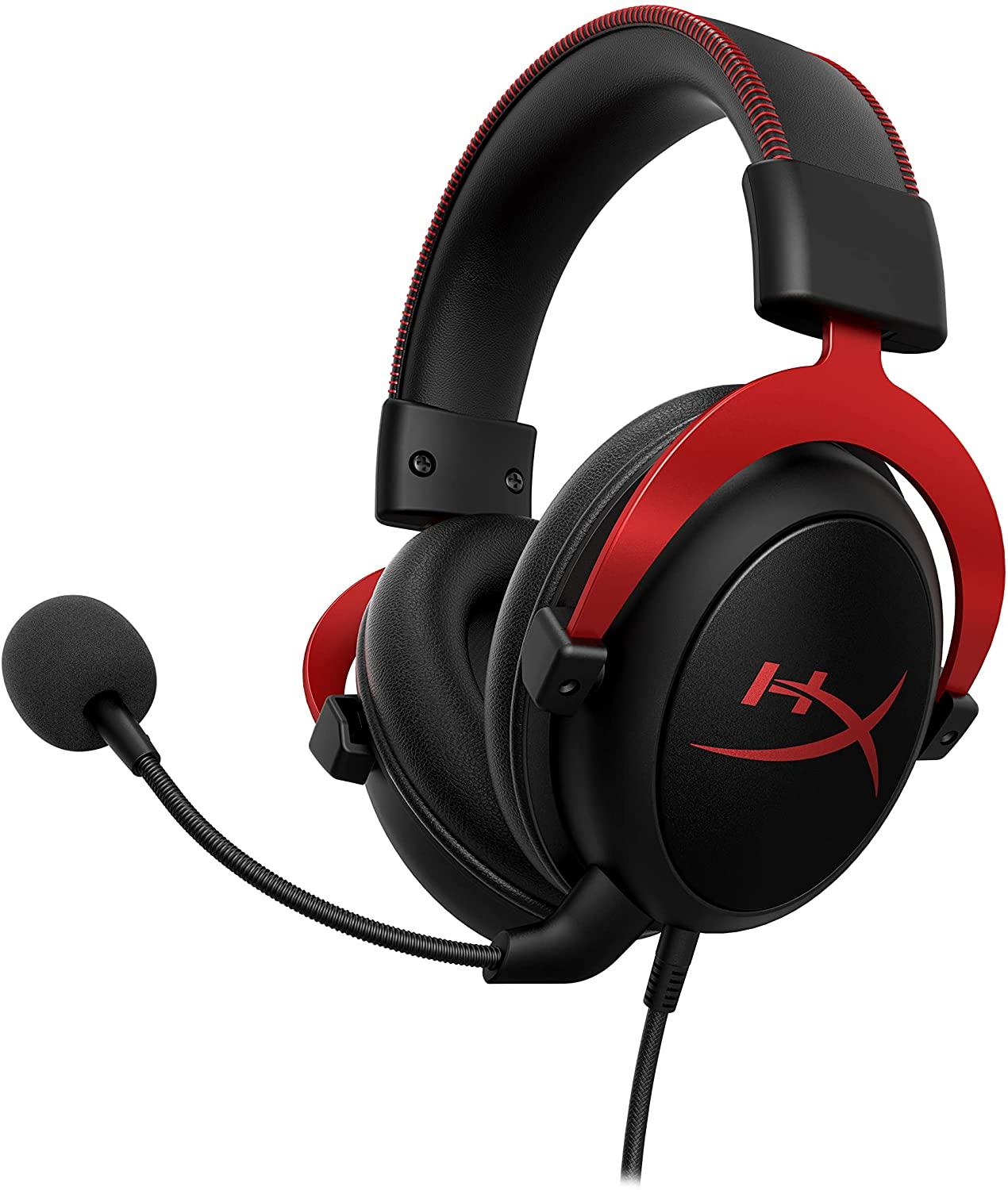 Геймърски слушалки HyperX Cloud II Red, Микрофон, ЧерноЧервено - HX-HEAD-CII-RD