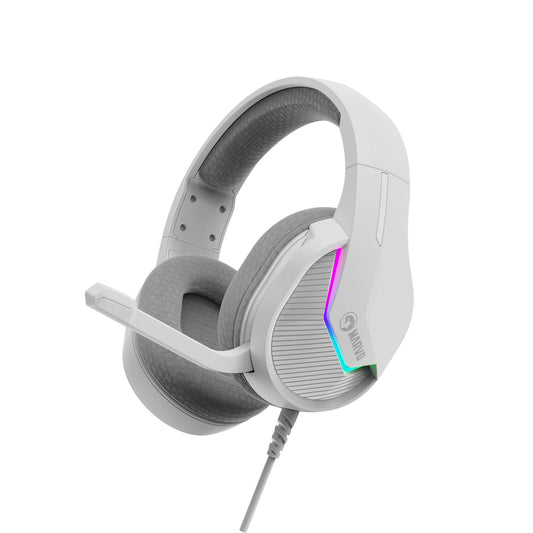 Marvo геймърски слушалки H8618 White 50mm, USB, RGB - MARVO-H8618-WH