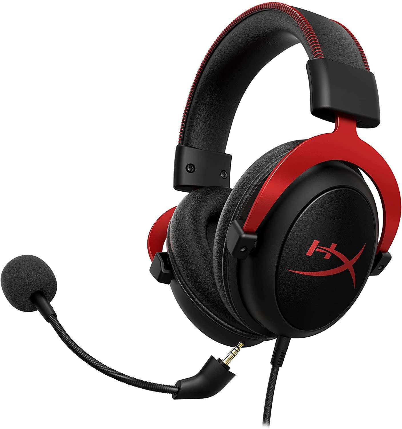 Геймърски слушалки HyperX Cloud II Red, Микрофон, ЧерноЧервено - HX-HEAD-CII-RD