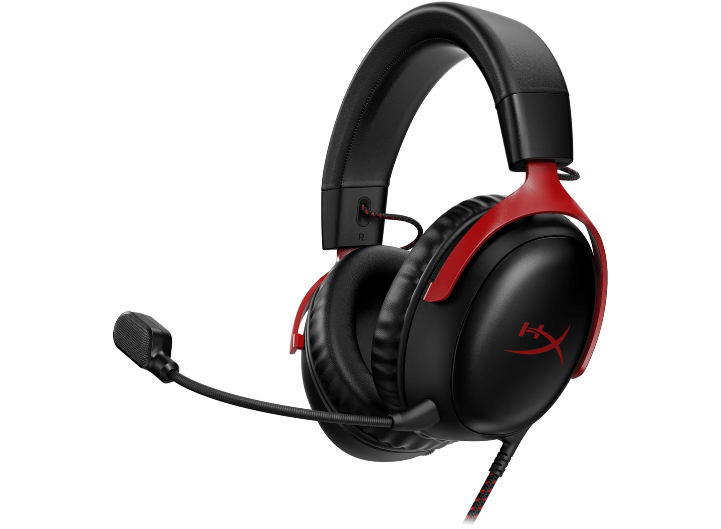 Геймърски слушалки HyperX Cloud III, Микрофон, ЧерноЧервено - HX-HEAD-CIII-BK-RED