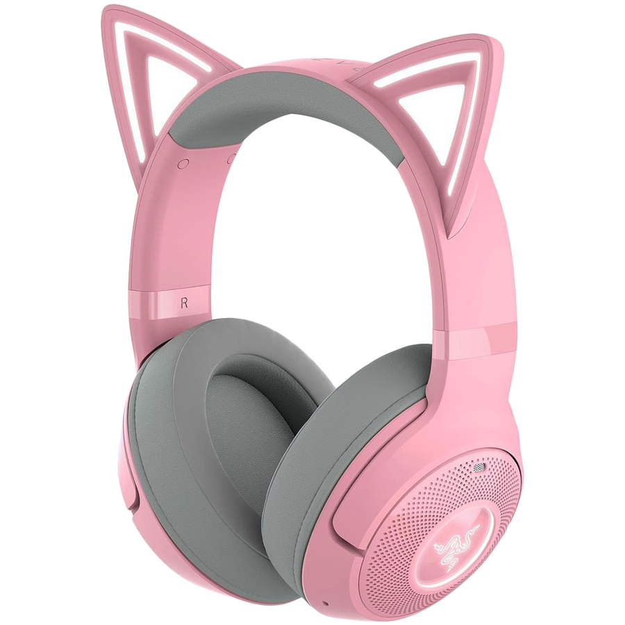 Kraken Kitty BT V2 - Quartz Ed. Pink, Wireless Gaming Headset, Kitty Ears and Earcups - RZ04-04860100-R3M1